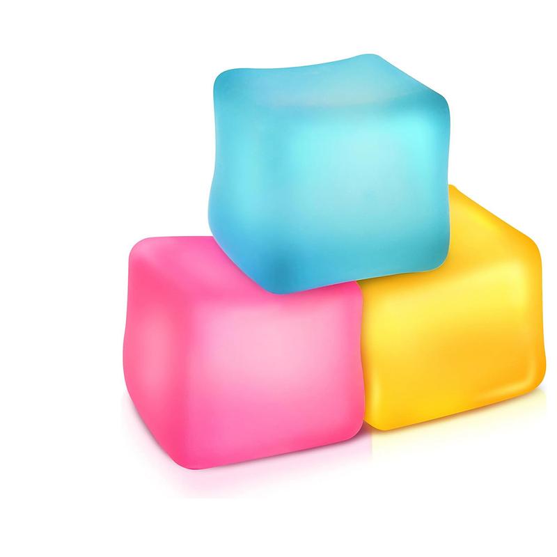 [Angerbaby ]-Ice Stress Cube Squishy  Stress Relief Chilren Mucle Grip Strength Training Taba Taba Squishy ,Squishy, Sqeezy, Stretchy Stress Ball cube toy