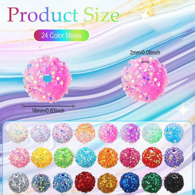 16mm Crystal Beads Glitter Beads for Making Jewelry, 10pcs DIY Handmade Bead Bracelet Pendant Pen Key Chain, Special Decorative Accessories(Random Color), Christmas, Christmas Gift