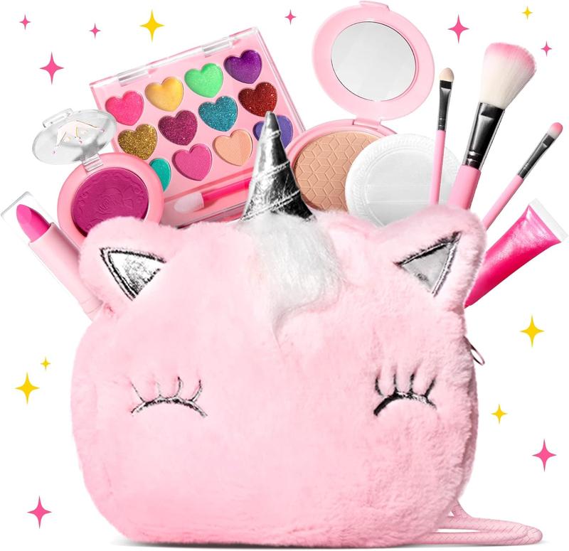 Kids Real Makeup Kit for Little Girls - Real, Non Toxic, Washable Make Up Toy - Unicorn Toys Gift