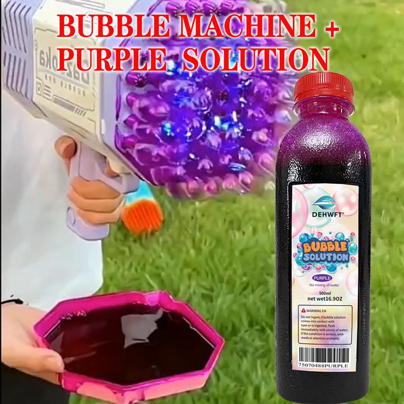 DEHWFT 500ml Colorful Bubble Solution Refills - Long Lasting, Safe and Non-Toxic Bubble Liquid for Easter, Parties, Weddings, and Bubble Machines