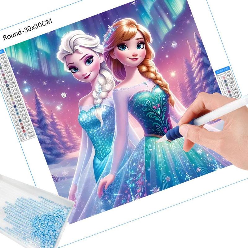 Frozen Princess Pattern DIY Diamond Arts Colorful Painting Kit without Frame, DIY 5D Diamond Arts Colorful Painting for Bedroom Home Wall Decor