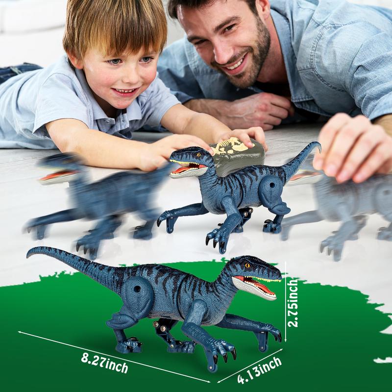 RC Dinosaur Toys  for Kids, Electronic Remote Control Dinosaur Walking Robot Toy with Light & Realistic Roaring Sound Velociraptor