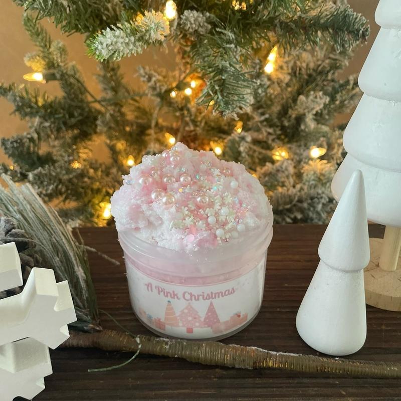 A Pink Christmas slime Christmas Slime Candy Cane Scented cloud cream slime Christmas Decorations Christmas Ideas Christmas gifts