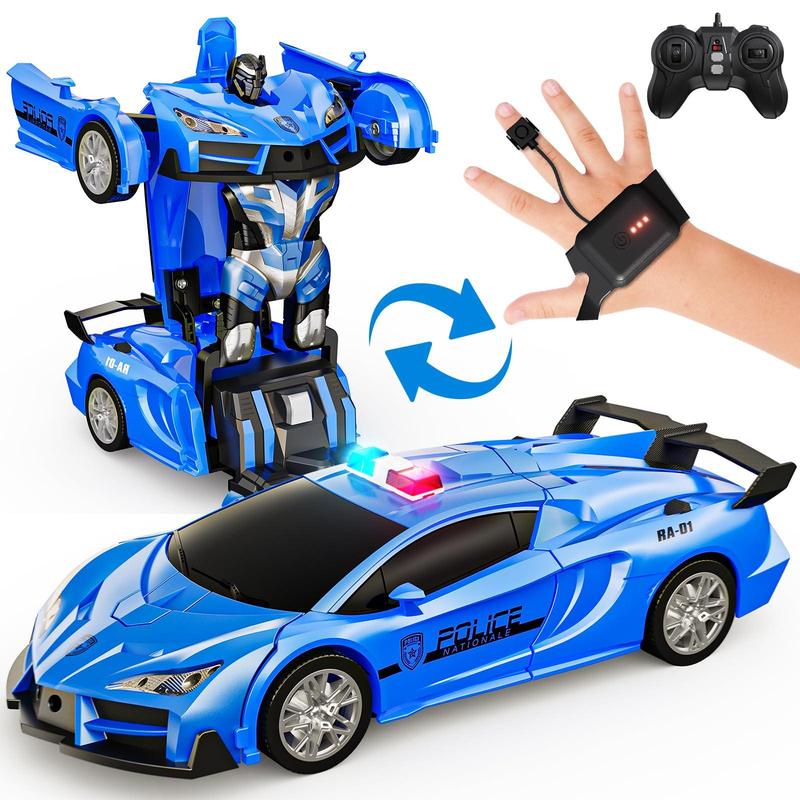 Gesture Sensor Dual Control Mode Remote Control Car, Gesture Controlled Remote-control Car Toy, Robot Shape Car Toy with LED Light for Gifts