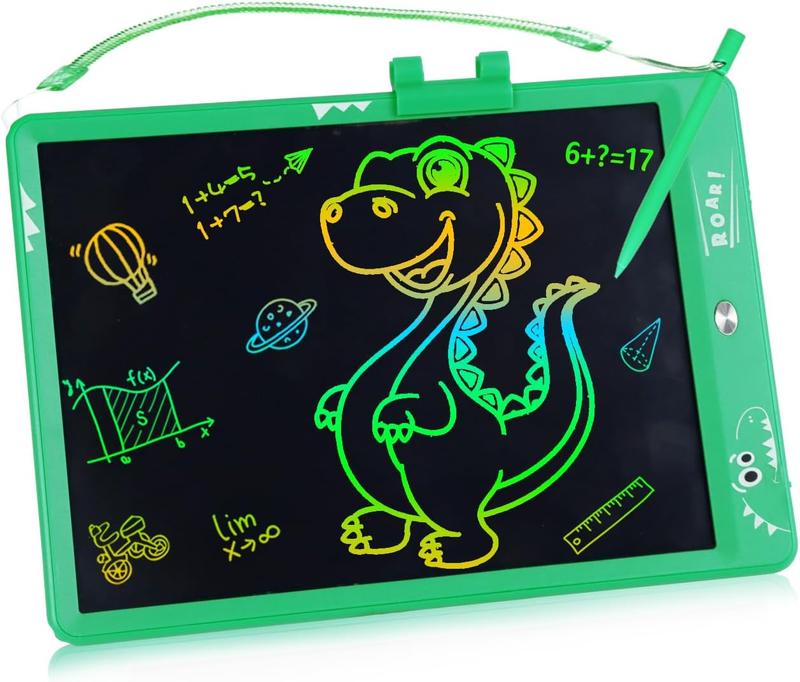 ZMLM LCD Writing Tablet Doodle Board: 10 Inch Boys Girls Toy for Age 3-12 Gift | Erasable 120,000+, Drawing, Counting, Spelling Learning Board for Birthday Valentines Day Gifts, Green Dinosaurs