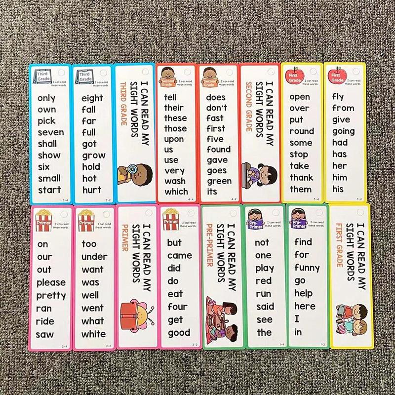 English Sight Words Flash Card, 1 Set 16-card 220 English Sight Words, Portable Early Education Teaching Aids, School & Educational Supplies