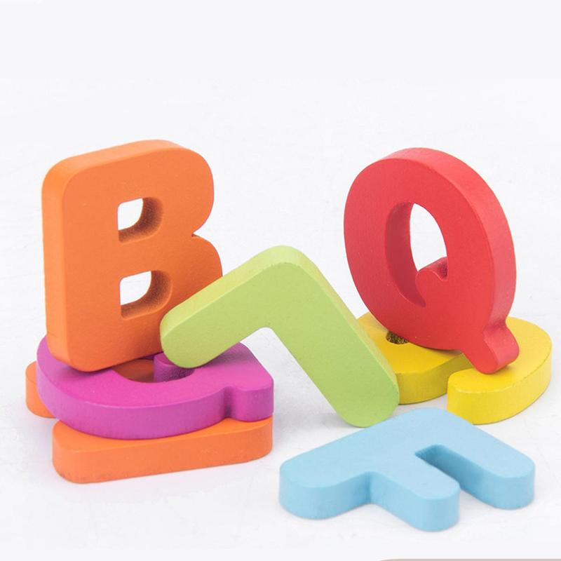 27pcs set Wooden Alphabet Building Block Toy Set, Letters Learning Toys for Kids, Alphabet Knowledge Building Block Model, Educational Supply, School Supplies