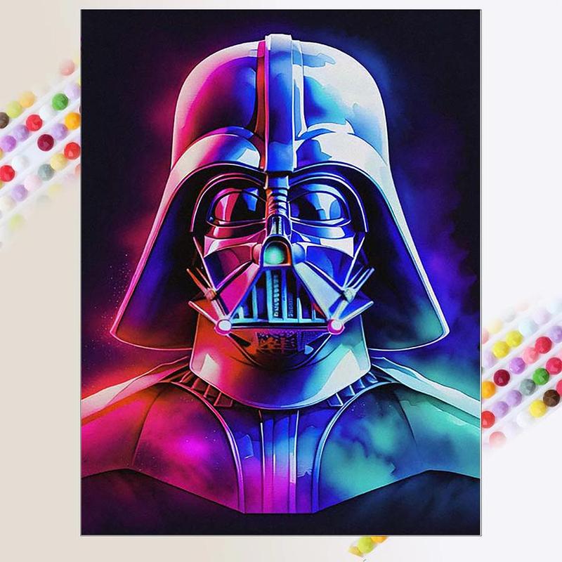 Disney Star Wars Darth Vader Pattern DIY Diamond Arts Colorful Painting Kit without Frame, DIY 5D Diamond Arts Colorful Painting Kit, Wall Art Decor for Home