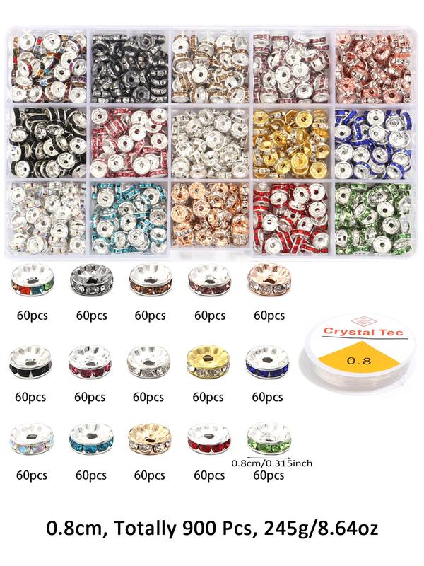 Mixed Color Artificial Zircon Decor Beaded & Wire, Fashionable Beads for DIY Bracelet & Necklace & Earrings, Trendy All-match & Exquisite DIY Accessories for Birthday Gift