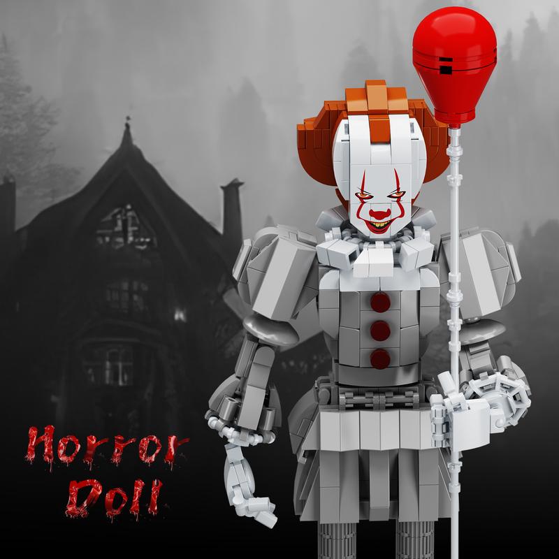 Horror Clown Pennywise Building Blocks Set, Perfect Halloween Toys and Gifts for Fans and Kids (527 pcs)