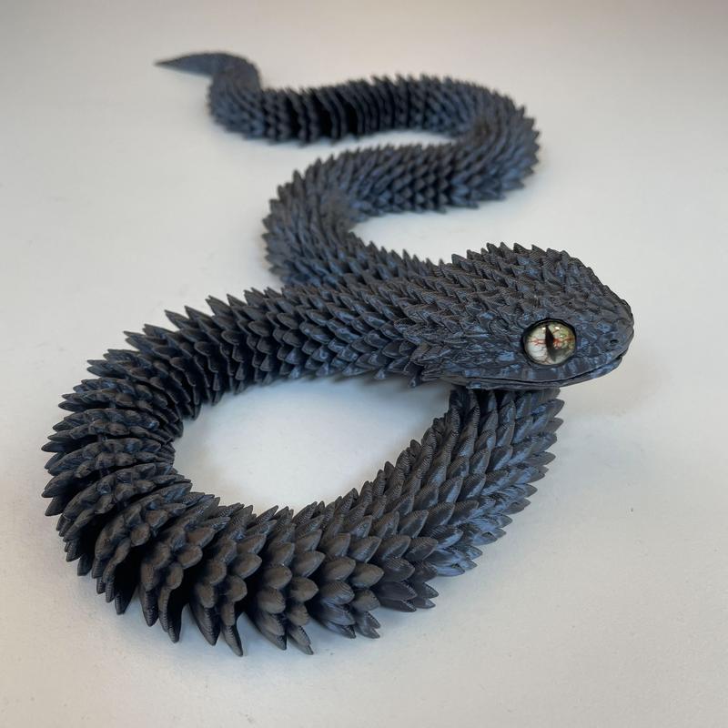 75cm Articulated 3D Printed Snake Toy – Realistic Flexible Serpent Models with Lifelike Eyes