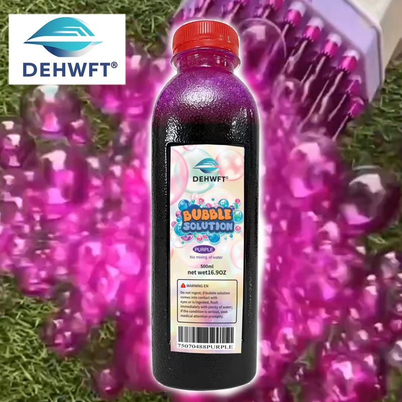 DEHWFT 500ml Colorful Bubble Solution Refills - Long Lasting, Safe and Non-Toxic Bubble Liquid for Easter, Parties, Weddings, and Bubble Machines