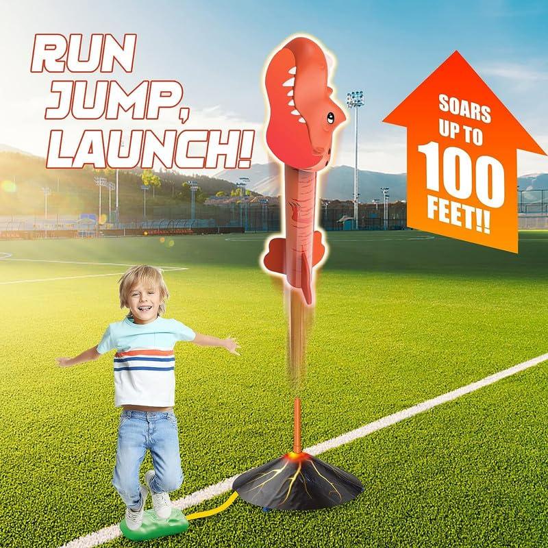 Dinosaur Toys Rocket Launcher for Kids, Launch up, Outdoor and Indoor Kids Toys