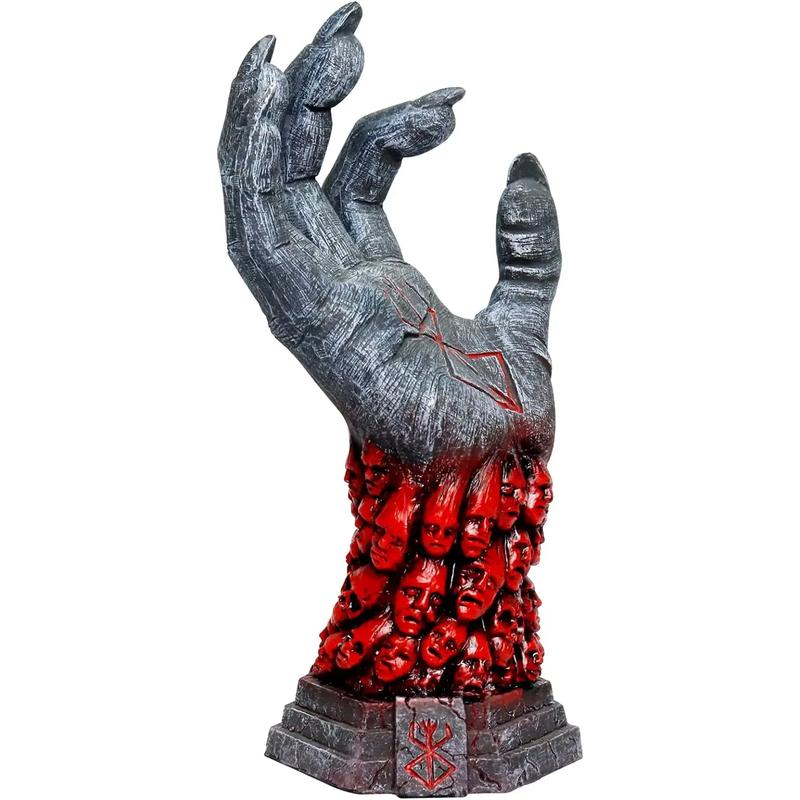 Berserk Statue Berserk Hand of God Berserk Devil Right Hand Skull Rune Sculpture Halloween Skeleton Cosplay Hand Anime Resin Fig