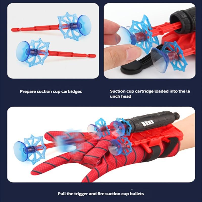 Superhero Role Play Spider-Shooter Toy, Interactive Game, Soft Projectile Launcher, Suitable for Ages 3-6, Red, with Pretend Play for Kids, for Halloween, Christmas Gift