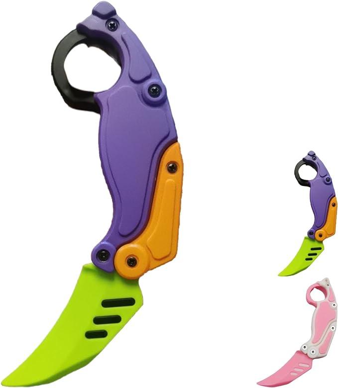 3D Printing Fidget Knife Toy Adults，Funny Plastic Carrot Knife Toy，Anxiety Stress Relief Toys，Portable Fidgets Turnip Toys Knife Gadget Great Gift Adults Teens