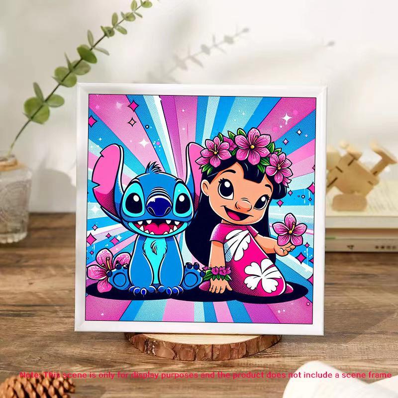 Disney Lilo and Stitch Pattern DIY Diamond Arts Colorful Painting Kit without Frame, DIY 5D Diamond Arts Colorful Painting Kit, Wall Art Decor for Home