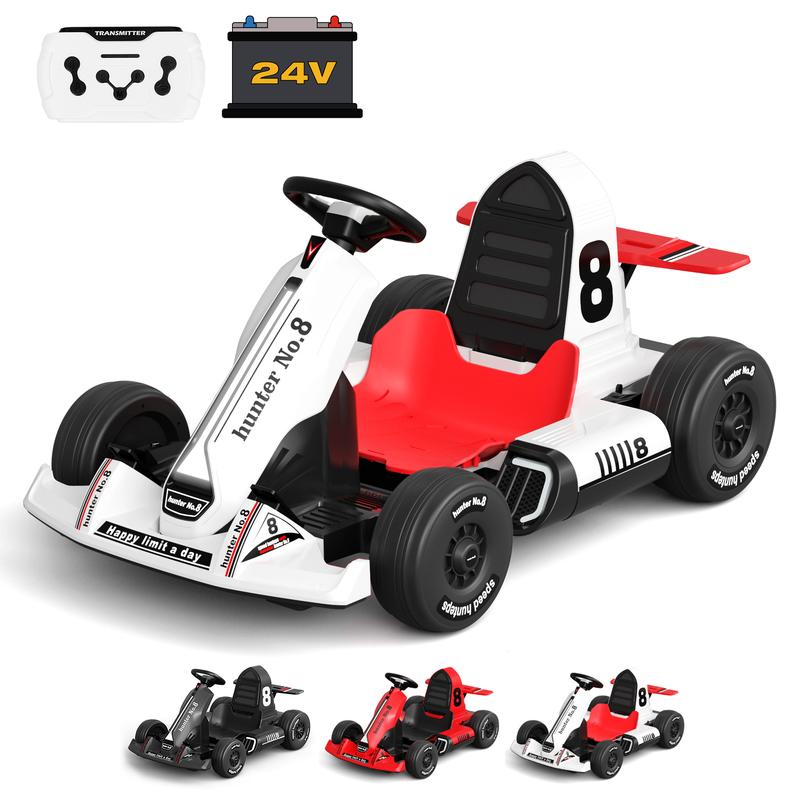 XJD 12V 24V  ElectricGo Kart for Kids Battery Powered Pedal Go Kart with Remote Control  LED Lights  USB Bluetooth