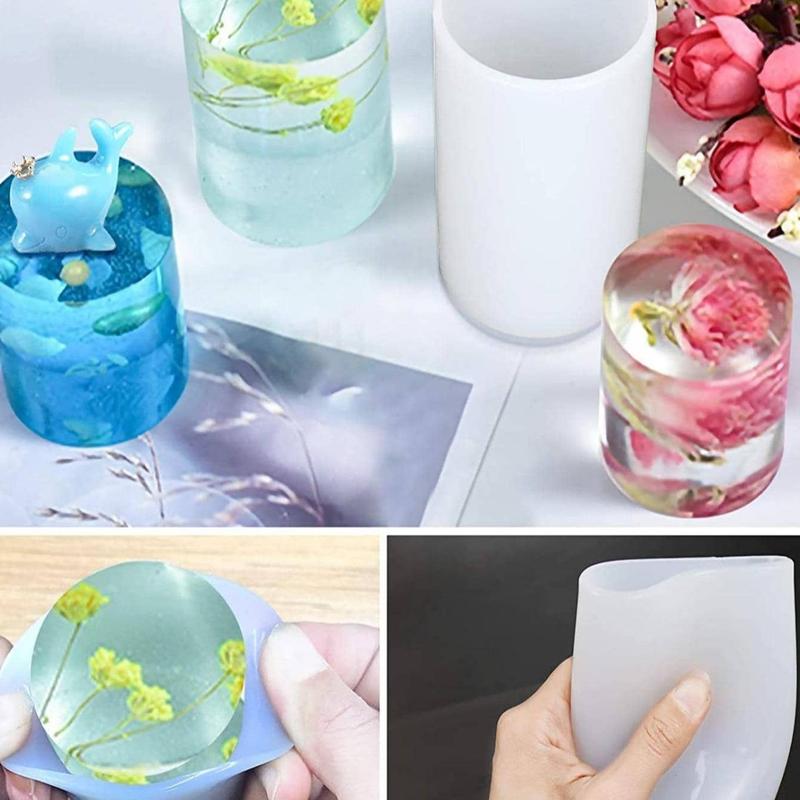 Cylindrical Candle Mold, Silicone Candle Making Mold, Candle Making Too, Pillar Candle Resin Molds Epoxy Resin Casting Molds DIY Scented Candles, Wax, Soap