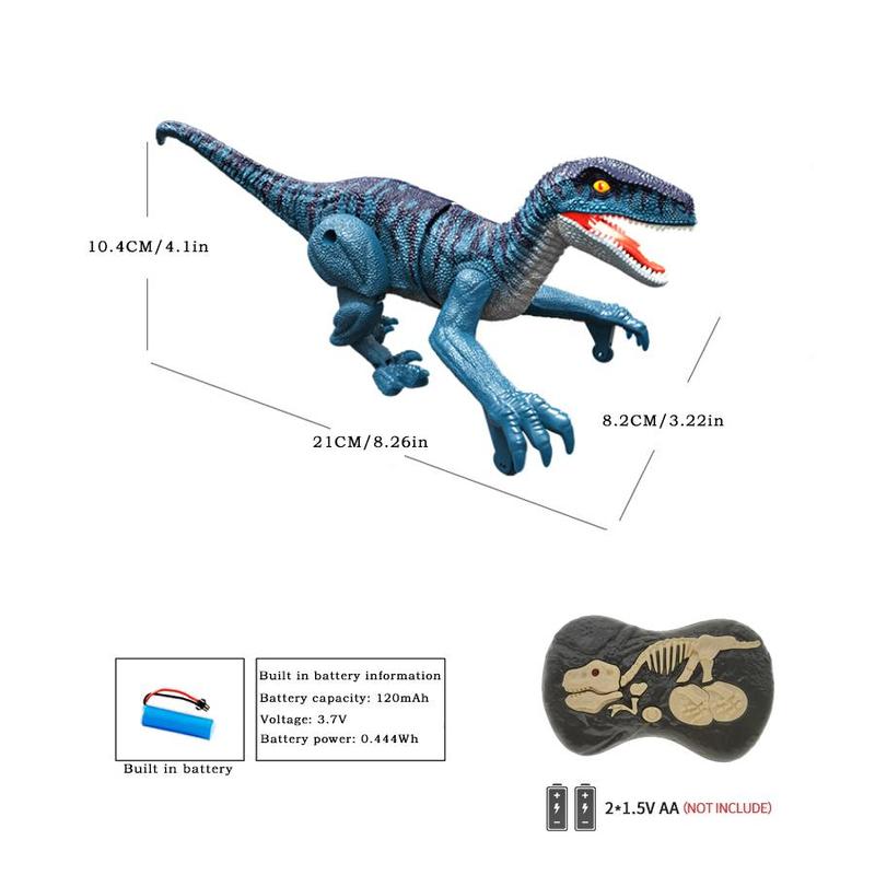 2.4G Wireless Remote Control Dinosaur Robot Toy, Walking & Roaring Dinosaur Remote Control Electronic Robot Toy, Dinosaur Toy with Light & Sound