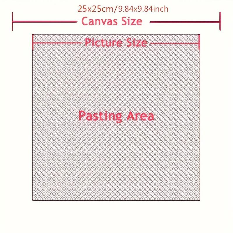 Diy Diamond Arts Colorful Painting Square Round Canvas, Blank Grid Canvas with Glue, Diy Painting Sticky Canvas for Diy Diamond Arts Colorful Painting