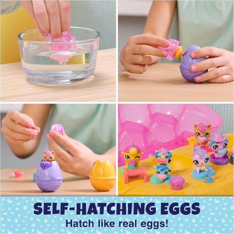 Hatchimals Alive, Pink & Yellow Egg Carton Toy with 6 Mini Figures in Self-Hatching Eggs, 11 Accessories, for Girls & Boys Ages 3+