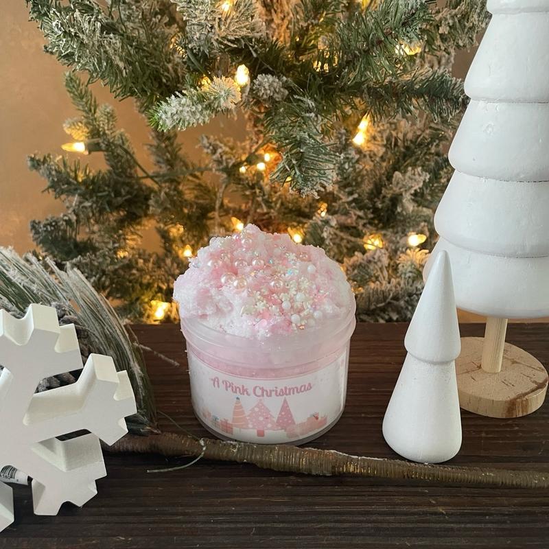 A Pink Christmas slime Christmas Slime Candy Cane Scented cloud cream slime Christmas Decorations Christmas Ideas Christmas gifts