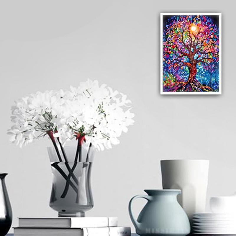 Life Tree Pattern DIY Diamond Painting Kit without Frame, 1 Set Home Decor DIY 5D Diamond Painting Kit with Tools, Perfect for Beginner