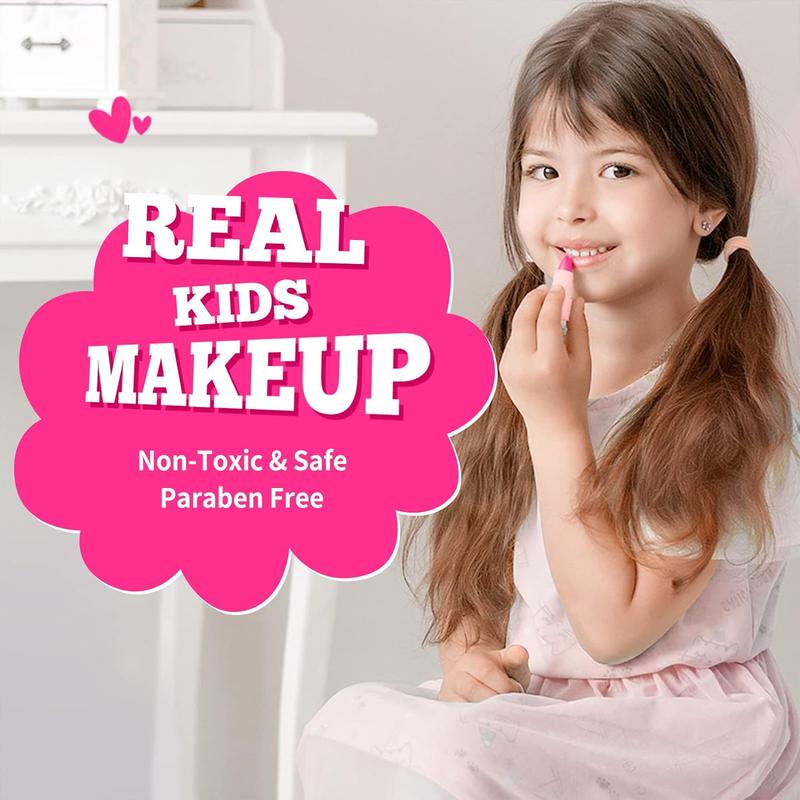 Kids Real Makeup Kit for Little Girls - Real, Non Toxic, Washable Make Up Toy - Unicorn Toys Gift