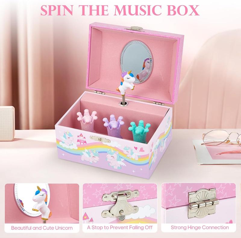 Unicorn Musical  Box for Girls,  Music Box with Spinning Unicorn, Gifts for Girls Toys Jewel Storage Box