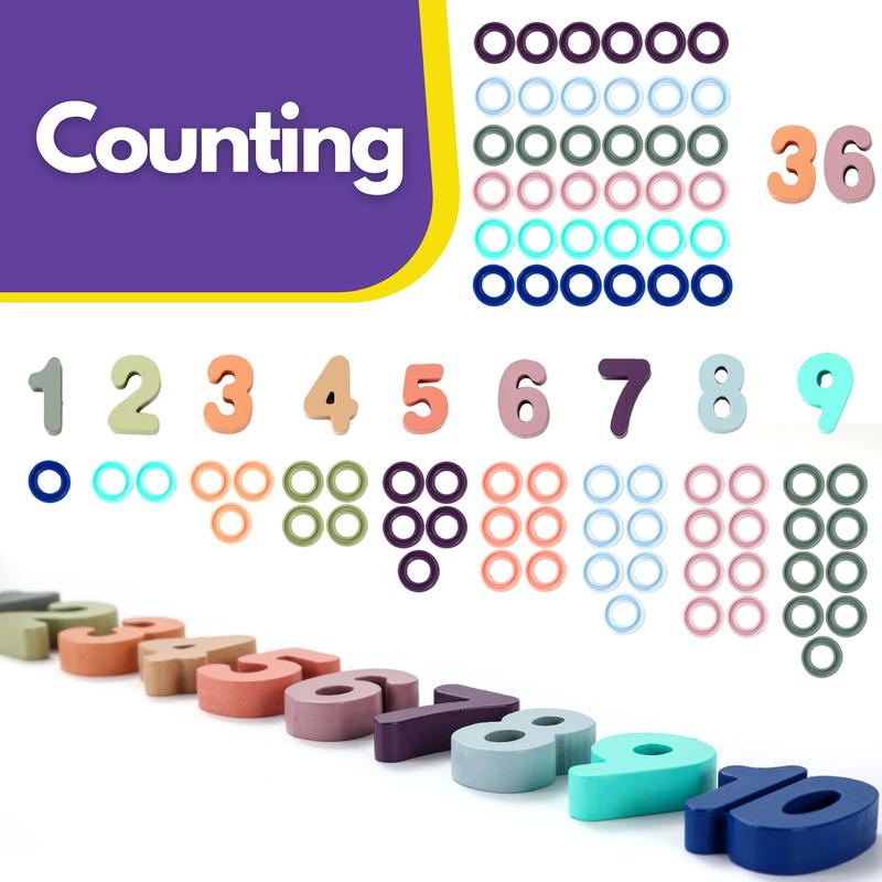 Toddler Montessori Toys Teaches Number, Counting, Math, Stacking Fun Preschool Learning Activates for Boy and Girl