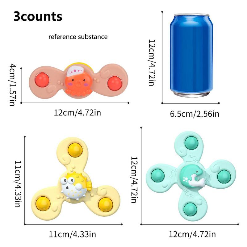 Suction Cup Spinning Top Toy, 3 Counts Spinner Toy Toys, Sensory Toys Finger Motor Skill Training Toys, Cool Toys Fun Gadgets Toys