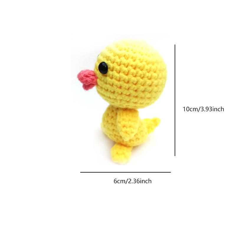 DIY Crochet Kit, 1 Set Cute Cartoon Animal Design Crochet Starter Kit, DIY Handmade Knitting Kit for Beginners, Knitting Supplies