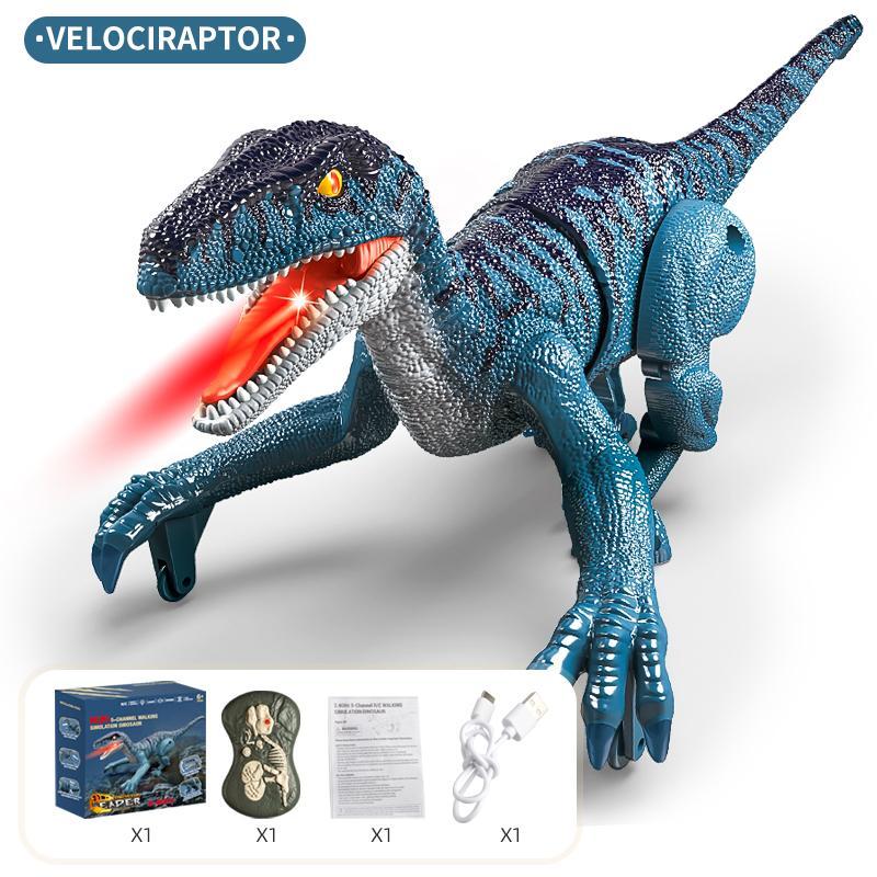 2.4G Wireless Remote Control Dinosaur Robot Toy, Walking & Roaring Dinosaur Remote Control Electronic Robot Toy, Dinosaur Toy with Light & Sound