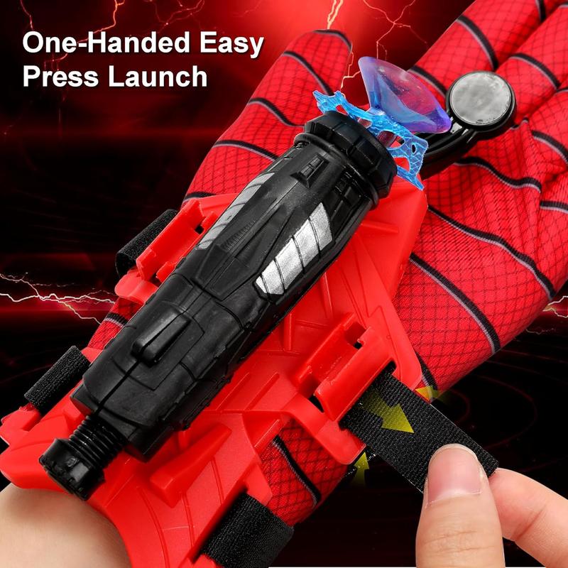 2 Sets Web Shooters for Kids - Web Shooting Game - Launcher Gloves Toy- Launcher with Wrist Toy Set - Hero Cosplay Boys Gift Funny Educational Decoration