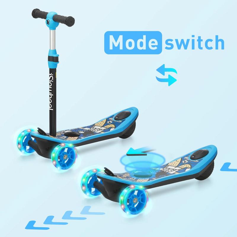 Mini Pro Electric Scooter for Kids Ages 3-12, 2-Speed, 3-Wheel Electric Scooter, Gift for Boys Girls, Electric Kick Scooter with Long Battery Life, Flashing LED Wheels, 3 Adjustable Height