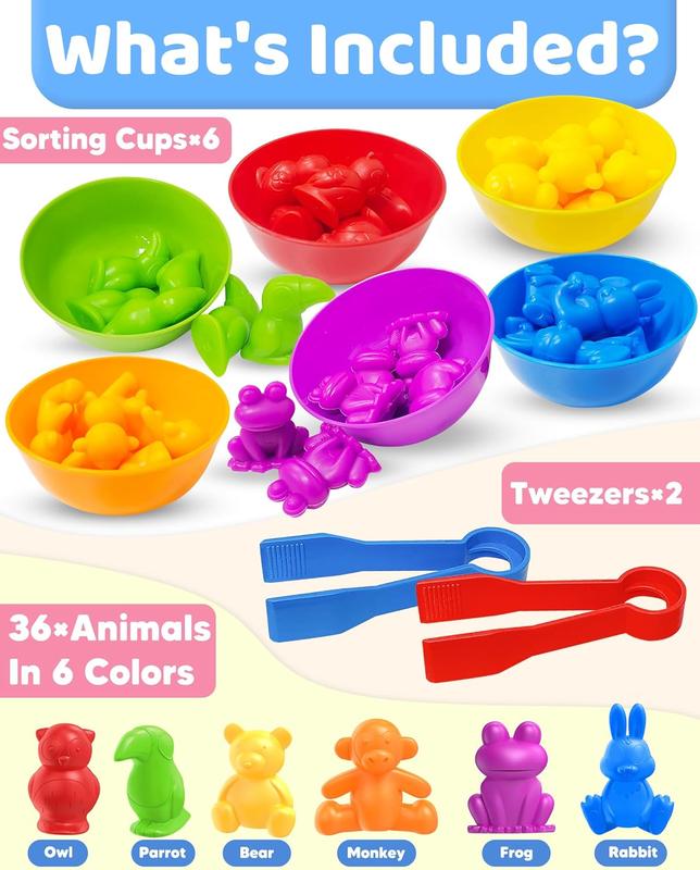 Counting Animals Montessori Toys for 3 4 5 Years Old Boys Girls, Preschool Learning Activities Kindergarten Educational Sensory Toys Gifts for Kids Toddlers Ages 2-4, 3-5, 4-8