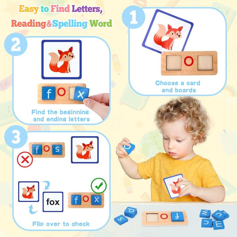 Kids Educational Learning Toys for 3+ Year Old Kindergarten, Sight Words Games-Letter Flash Cards for Toddlers Kid Age 3-8 Years Preschool Learning Activities Toys Gifts