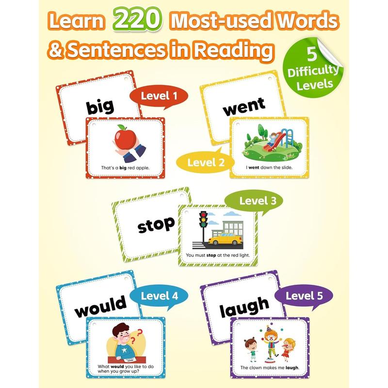 Sight Words Flash Cards Learning Activities, Homeschool Supplies , Sight Word Reading Spelling Games Learning Toys