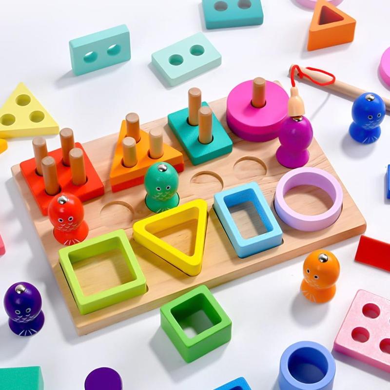 Montessori Toys for Boy and Girl, Shape Sorting and Stacking Toy for Children, Learning Educational Toys for  Boys Girls