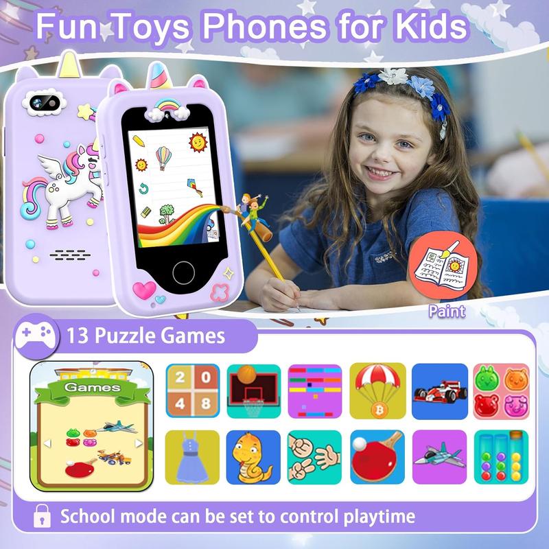 Kids Smart Phone for Girls, Christmas Birthday Gifts for Girls Age 3-10 Kids Toys Cell Phone, 2.8