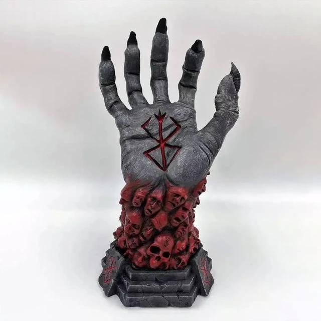 Berserk Statue Berserk Hand of God Berserk Devil Right Hand Skull Rune Sculpture Halloween Skeleton Cosplay Hand Anime Resin Fig