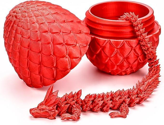 3D Printed Dragon Egg, Articulated Dragon Inside, Crystal Dragon Fidget Toy, Mystery Dragon Egg for Autism ADHD