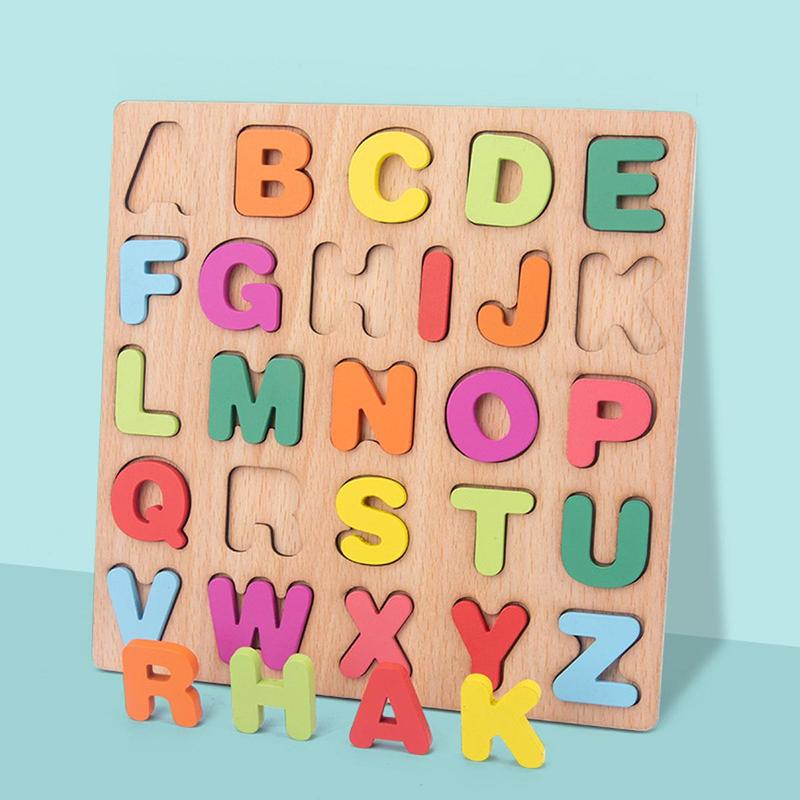 27pcs set Wooden Alphabet Building Block Toy Set, Letters Learning Toys for Kids, Alphabet Knowledge Building Block Model, Educational Supply, School Supplies