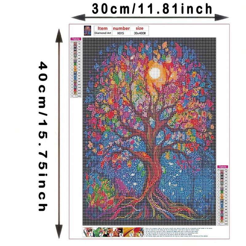 Life Tree Pattern DIY Diamond Painting Kit without Frame, 1 Set Home Decor DIY 5D Diamond Painting Kit with Tools, Perfect for Beginner