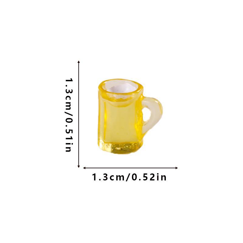 Luminous Beer Mug, 30pcs set Mini Resin Beer Mug, Beer Mug Toy, Home Living Room Coffee Table Decoration Ornament, DIY Decorations