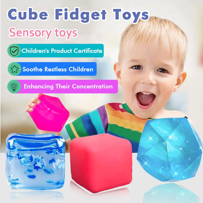 [Angerbaby ]-Ice Stress Cube Squishy  Stress Relief Chilren Mucle Grip Strength Training Taba Taba Squishy ,Squishy, Sqeezy, Stretchy Stress Ball cube toy