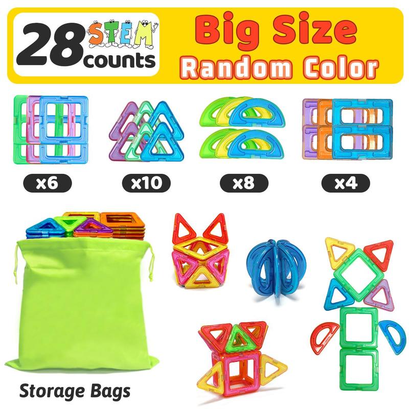 Random Color Big Size Building Blocks, Versatile STEM Construction Toy with Storage Bag, Colorful Learning Toys for Birthday Gifts, Kids Toys, Thanksgiving Christmas Gift Set