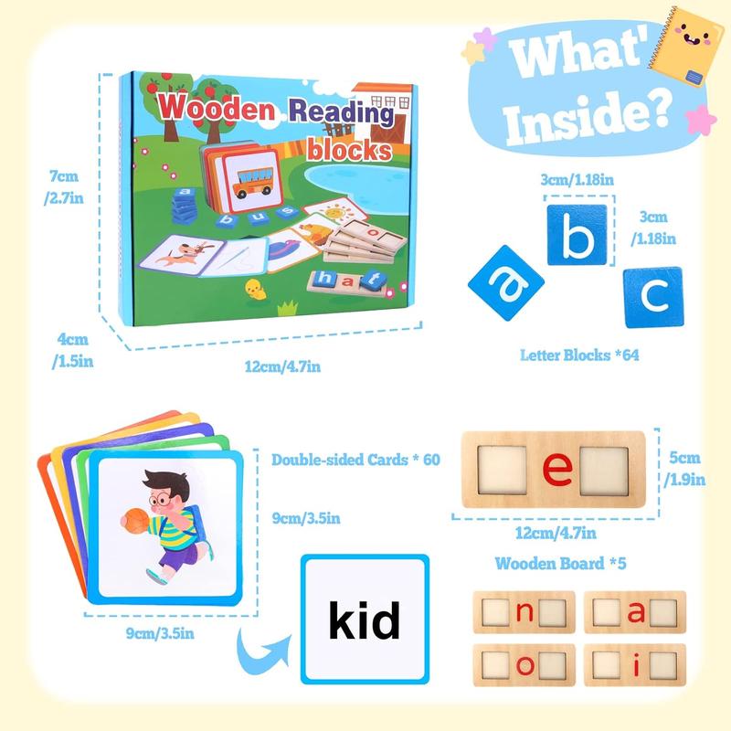 Kids Educational Learning Toys for 3+ Year Old Kindergarten, Sight Words Games-Letter Flash Cards for Toddlers Kid Age 3-8 Years Preschool Learning Activities Toys Gifts