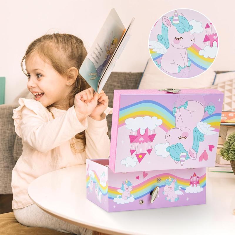 Unicorn Musical  Box for Girls,  Music Box with Spinning Unicorn, Gifts for Girls Toys Jewel Storage Box